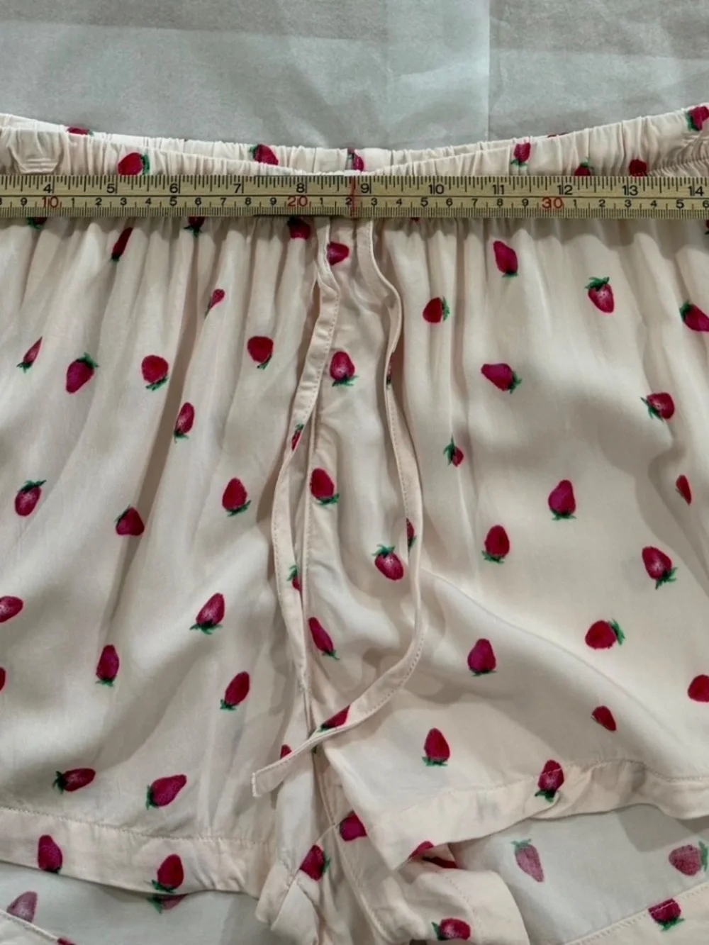 RAILS Light Pink Strawberry Print Short Pajama Set - Size S 100% Rayon